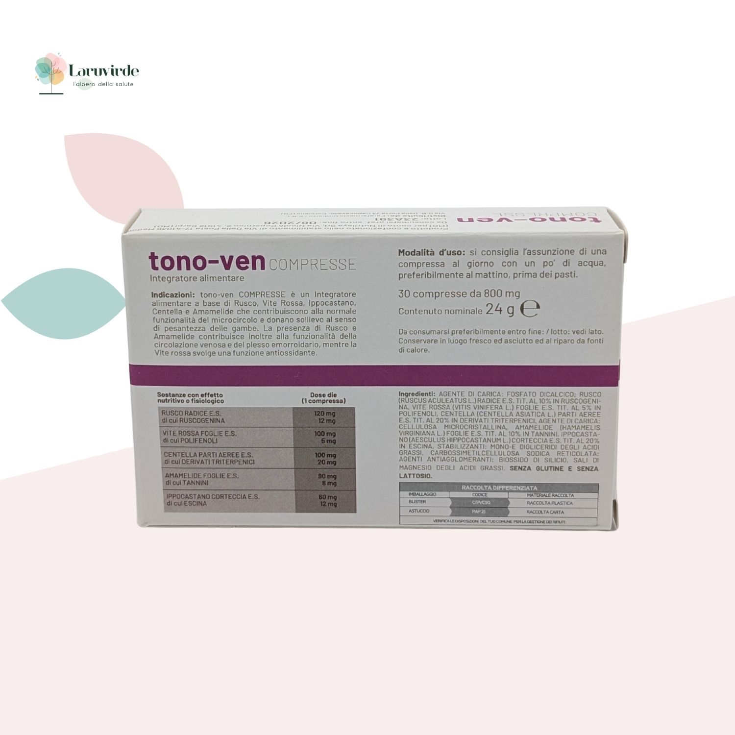 tono ven integratore alimentare microcircolo gambe e caviglie parafarmacia laruvirde perugia (2)